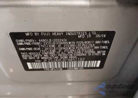 2015 Subaru Forester 2.5I Limited из США, поврежденный, VIN JF2SJAHC8FH451182